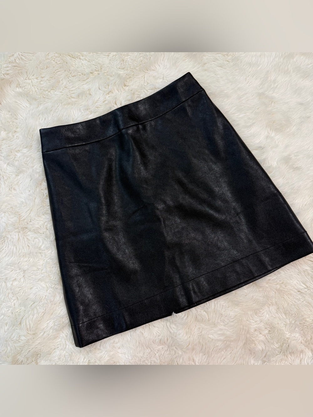 J. Crew Black Faux Leather Mini Skirt